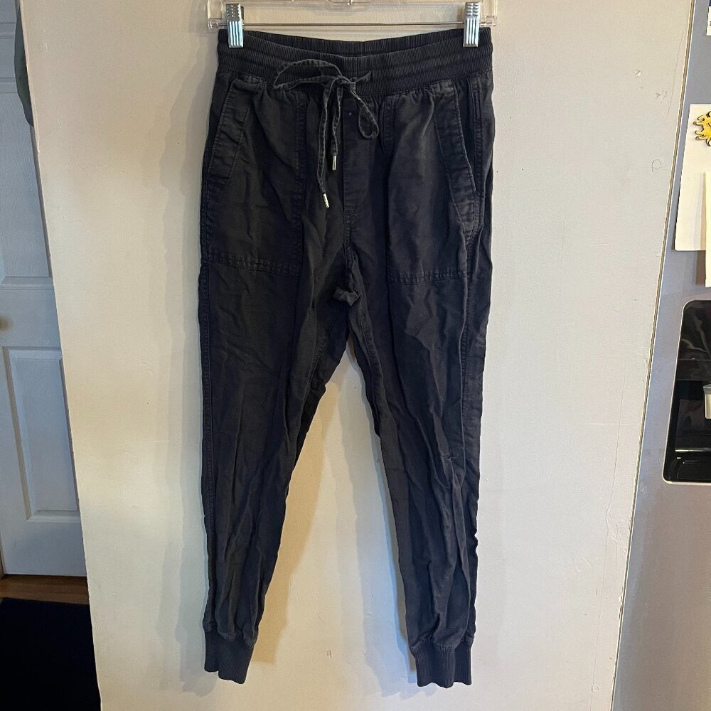 GAP Women's Navy Blue Linen Blend Drawstring Utility Jogger Pants Size XS
